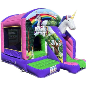 Springkussen Mini Unicorn Met Glijbaan